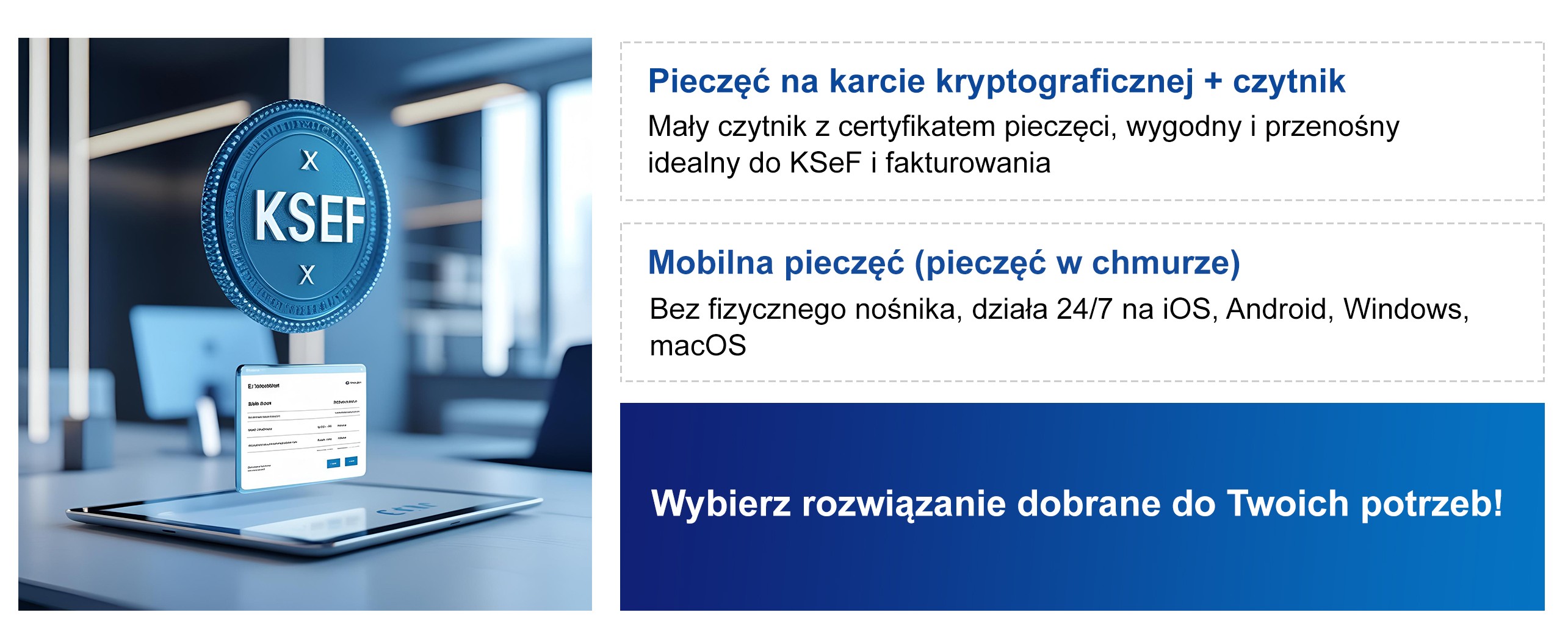 Wysyłka e-faktur do KSeF z wykorzystaniem pieczęci elektronicznej