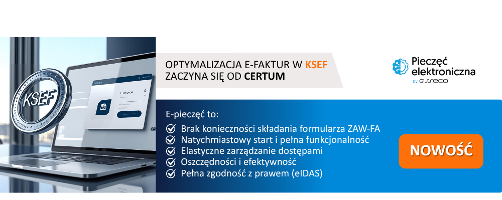 Kwalifikowana pieczęć elektroniczna Certum do podpisywania dokumentów firmowych